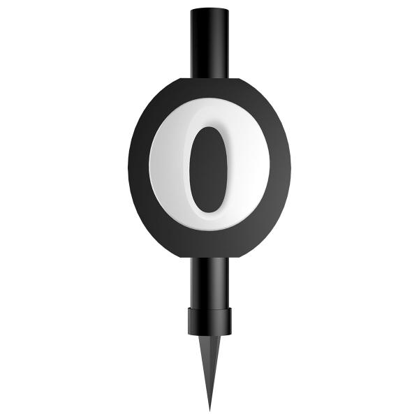 Svart Isfackla med Siffran 0