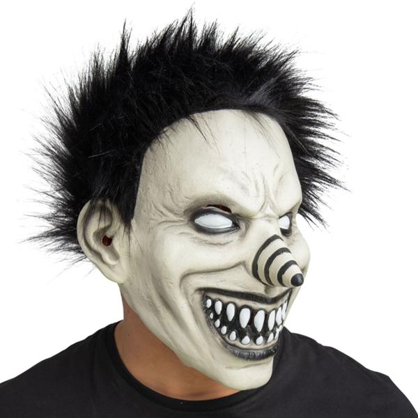 Latexmask Leende Clown med Hår
