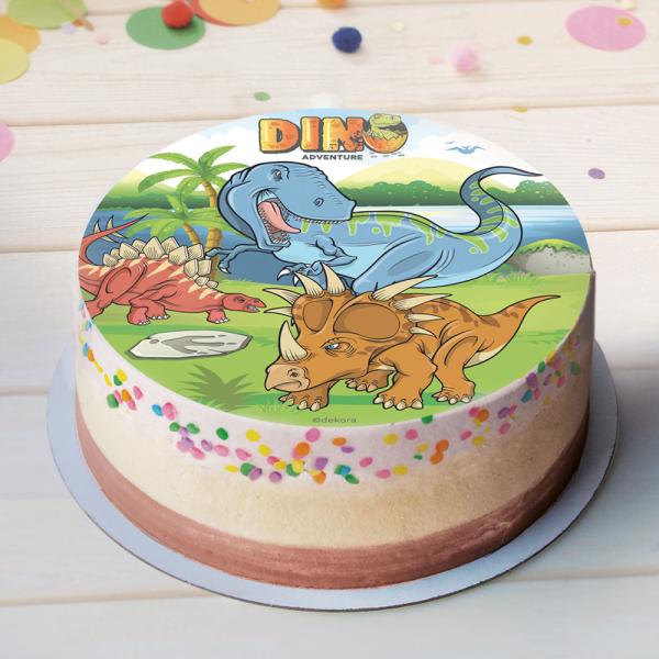 Tårtbild Dinosaurie Dino Adventure A