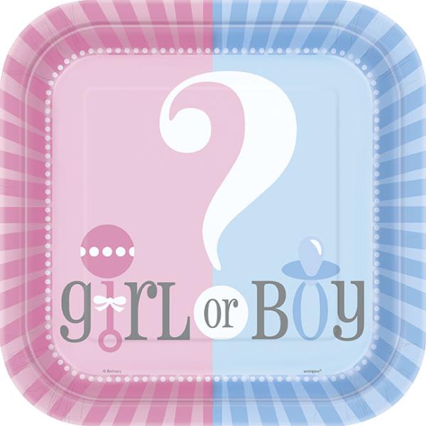 Boy or Girl Papptallrikar