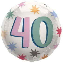 Rund Folieballong med Stjärnor 40 år