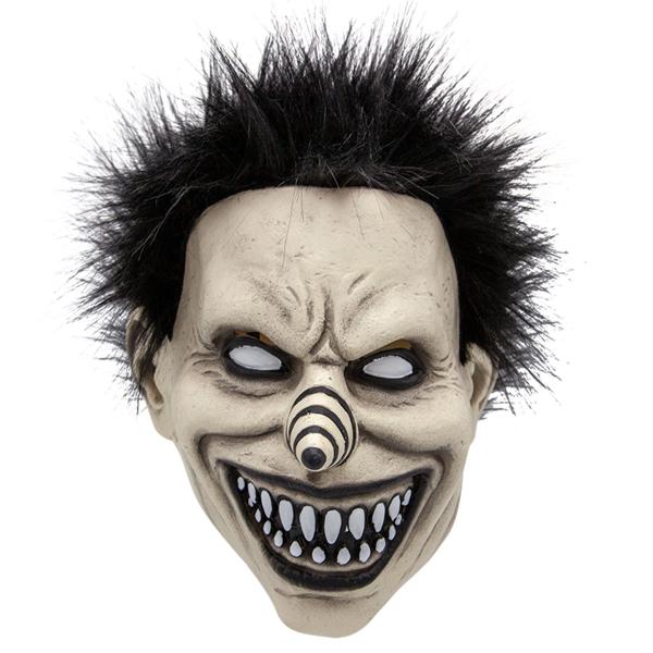 Latexmask Leende Clown med Hår