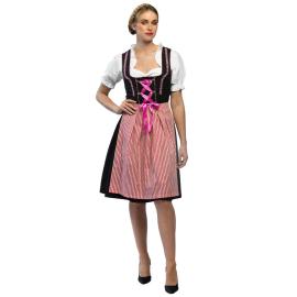 Oktoberfest Tyrolerkl&auml;nning Rosa/Svart/Vit