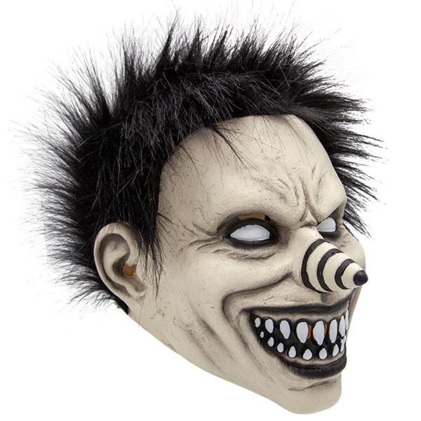 Latexmask Leende Clown med Hår