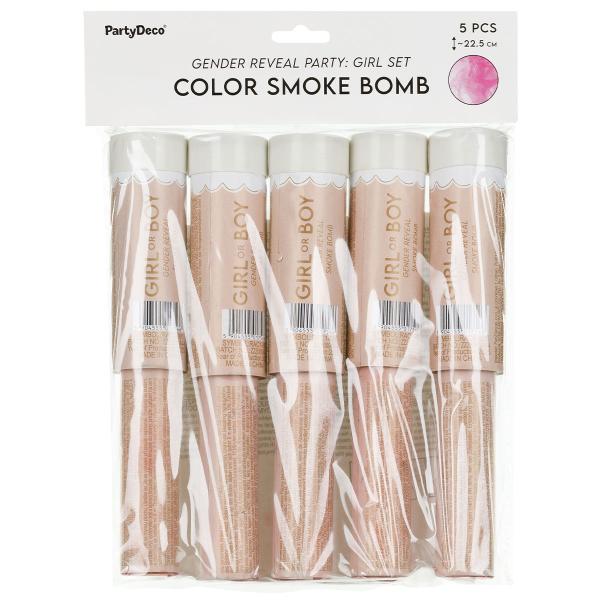 Rökbomb Rosa 22,5 cm 5-pack