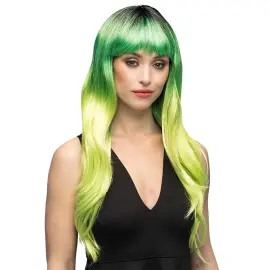 Peruk med Lugg Gr&ouml;n