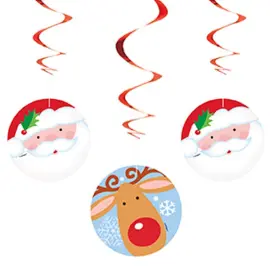 Hängande Dekorationer Rudolf och Jultomten