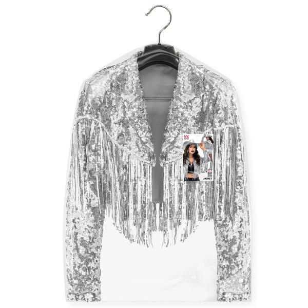 Paljettjacka med Fransar Silver