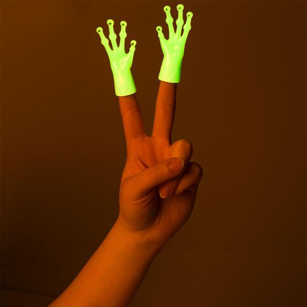 Självlysande Fingerdocka Alienhand 7 cm