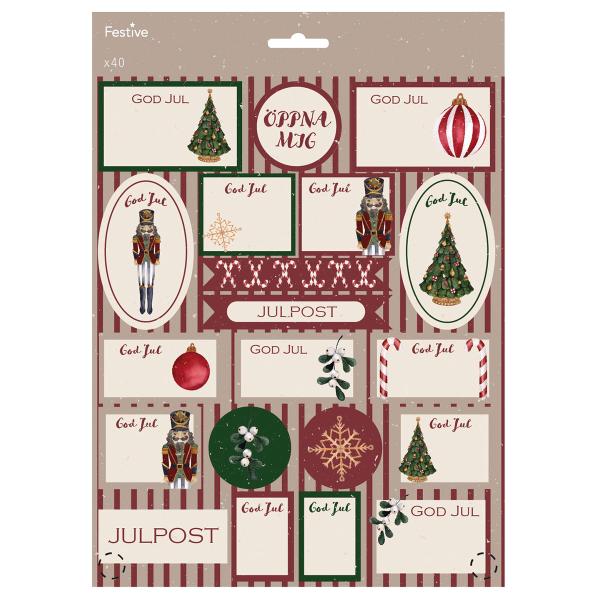 Juletiketter 40-pack