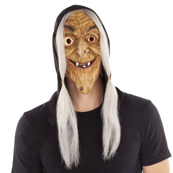Häxmask med Hår och Huva