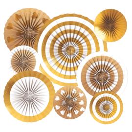 Hängande Dekorationsrosetter Guld & Vit