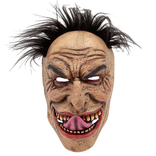 Latexmask med Hår & Läskigt Leende