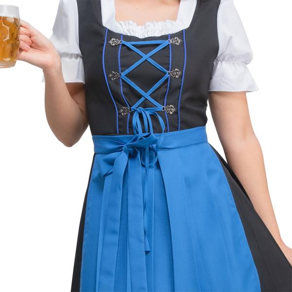 Oktoberfest Dirndl Klänning Blå & Svart