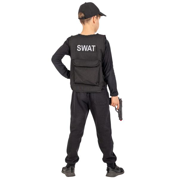 Maskeradset SWAT Svart Barn