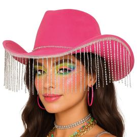 Cowboyhatt med Fransar Rosa