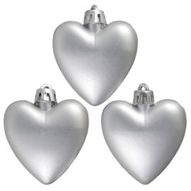 Julgranspynt Silver Hjärta 3-pack
