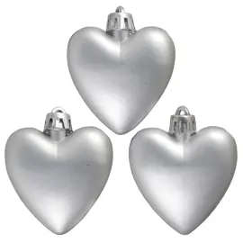 Julgranspynt Silver Hj&auml;rta 3-pack