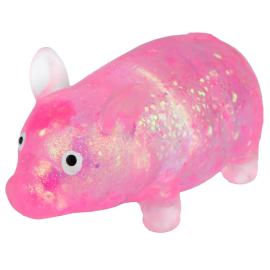 Squeeze Glittrig Gris Leksak 9,5 cm