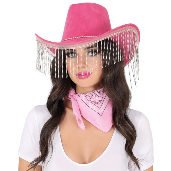 Cowboyhatt med Fransar Rosa