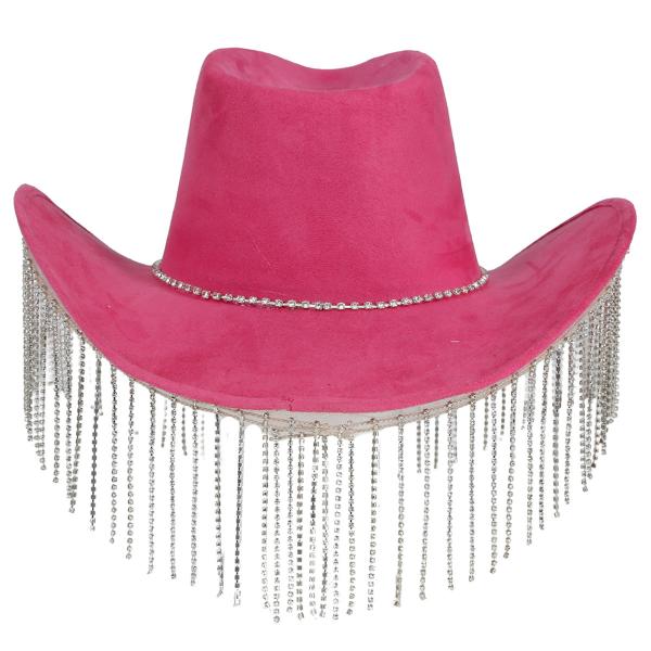 Cowboyhatt med Fransar Rosa