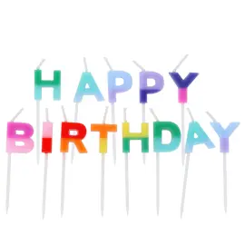 Bokstavsljus Happy Birthday Stripetastic