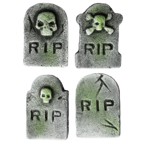 Mini Gravstenar Halloweendekoration 4-pack