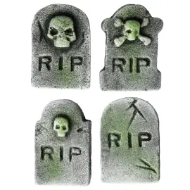 Mini Gravstenar Halloweendekoration 4-pack
