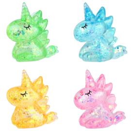 Squeeze Glittrig Enh&ouml;rningsdrake Leksak 10 cm
