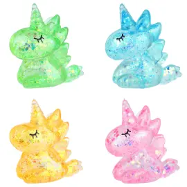 Squeeze Glittrig Enh&ouml;rningsdrake Leksak 10 cm