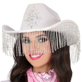 Cowboyhatt med Fransar Vit