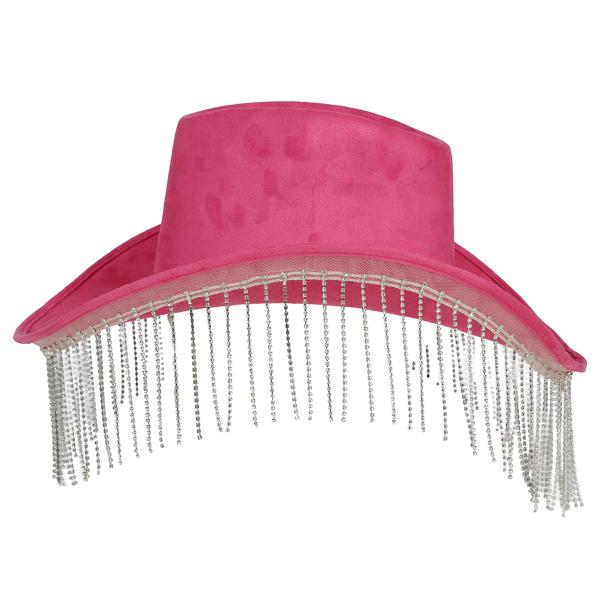 Cowboyhatt med Fransar Rosa