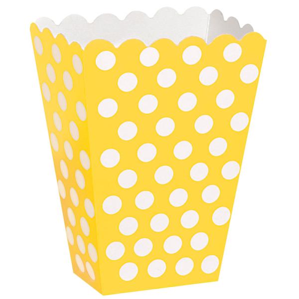 Popcornbägare Gul/Vitprickiga