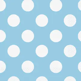 Polka Dot Ljusblå Servetter