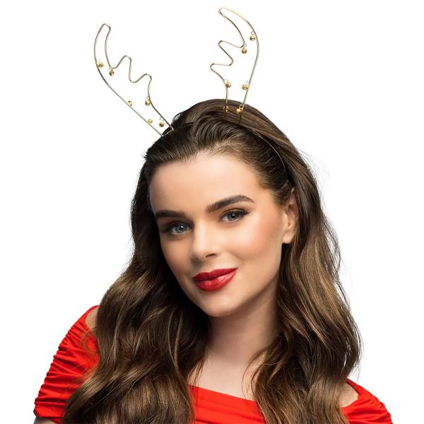 Renhorn Juldiadem med Bjällror Guld