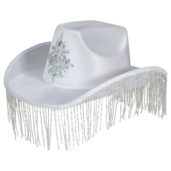 Cowboyhatt med Fransar Vit