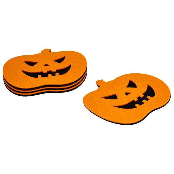 Glasunderlägg Pumpa Orange/Svart