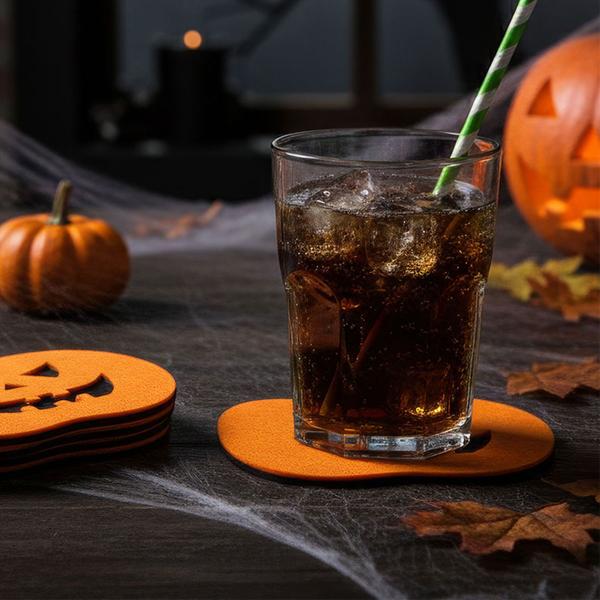 Glasunderlägg Pumpa Orange/Svart