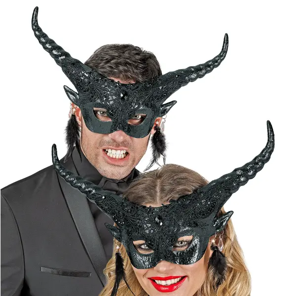 Djävul Ögonmask Svart