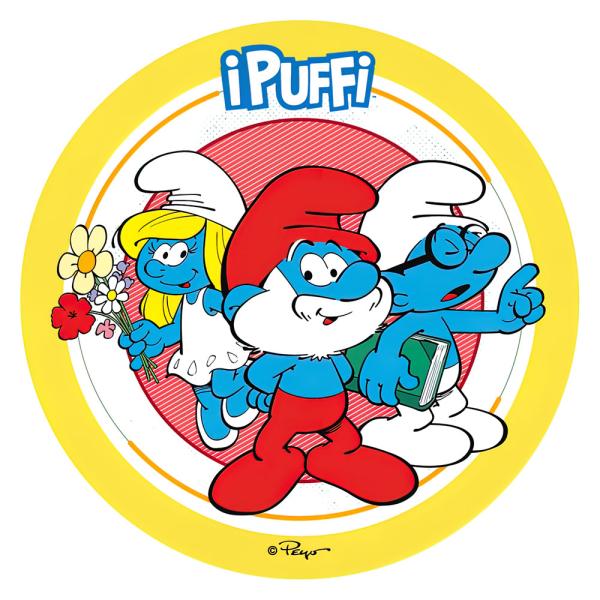 Smurfarna Tårtbild Sockerpasta