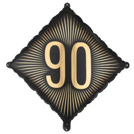 Folieballong 90 Svart/Guld 46 cm