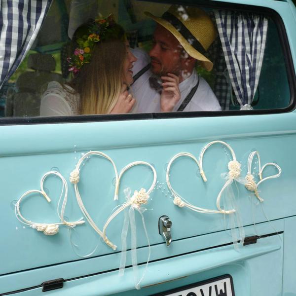 Hjärtdekorationer med Blommor Vit