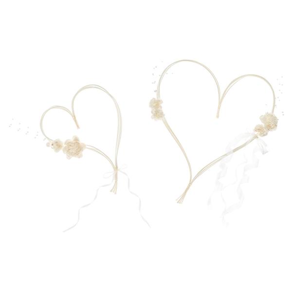 Hjärtdekorationer med Blommor Vit