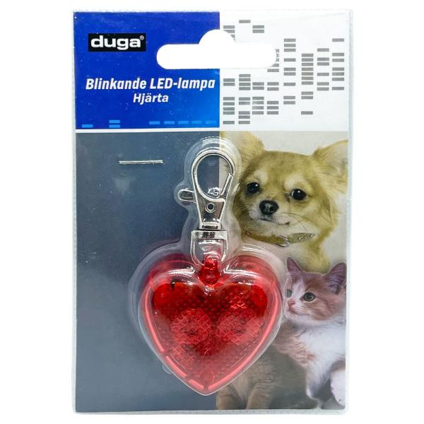 Hjärtformad LED-Lampa till Djurhalsband