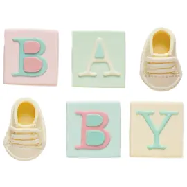 Sockerdekorationer Baby Shower Färgmix 6-pack