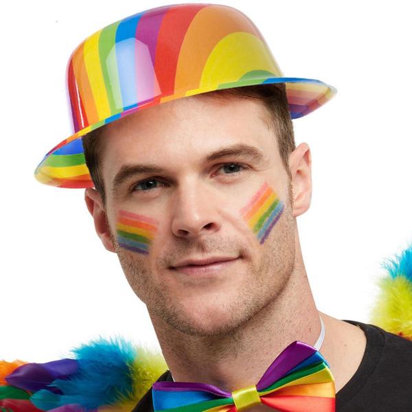 Pride Regnbåge Bowler Hatt