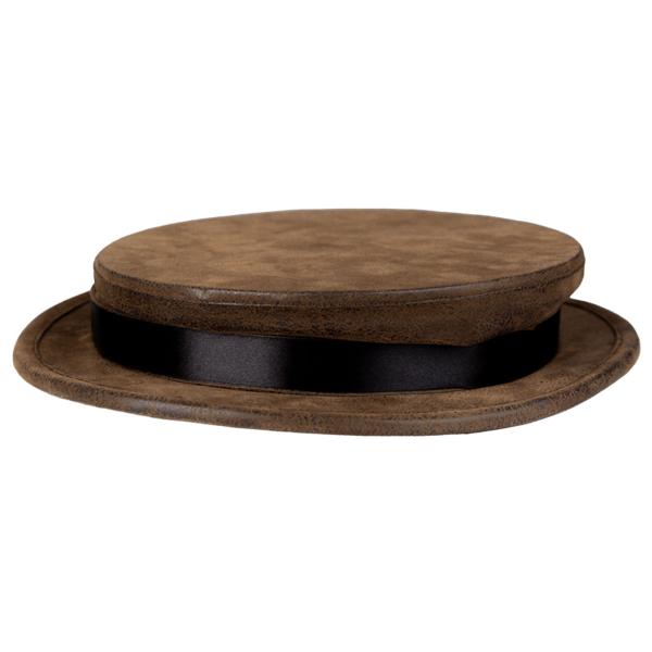 Hög Hatt i Brun Fuskmocka