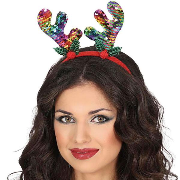 Diadem Renhorn med Paljetter