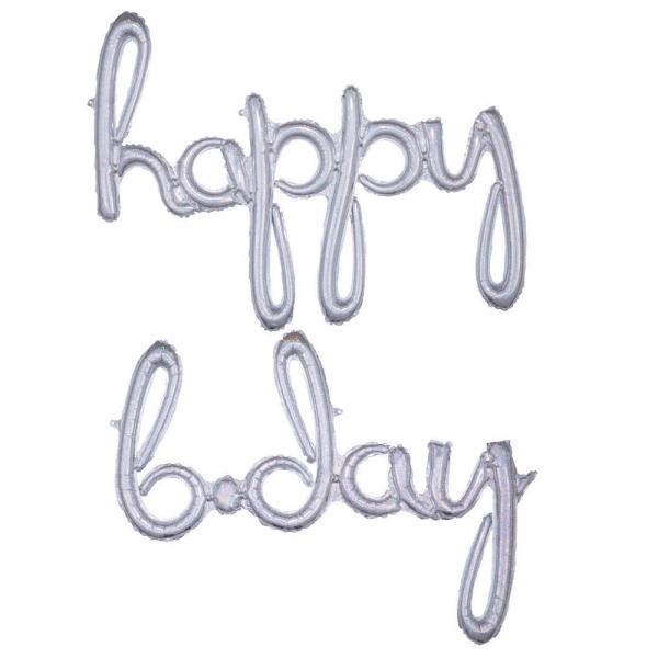 Holografisk Happy B-day Folieballong