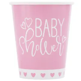 Baby Shower Pappersmuggar Hj&auml;rtan 27 cl 8-pack